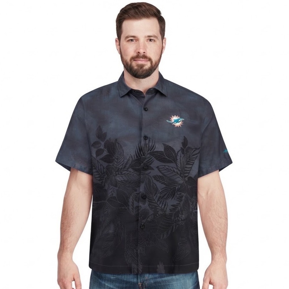 Tommy Bahama Miami Dolphins Button Down Collared Shirt Tropical NFL Football XL